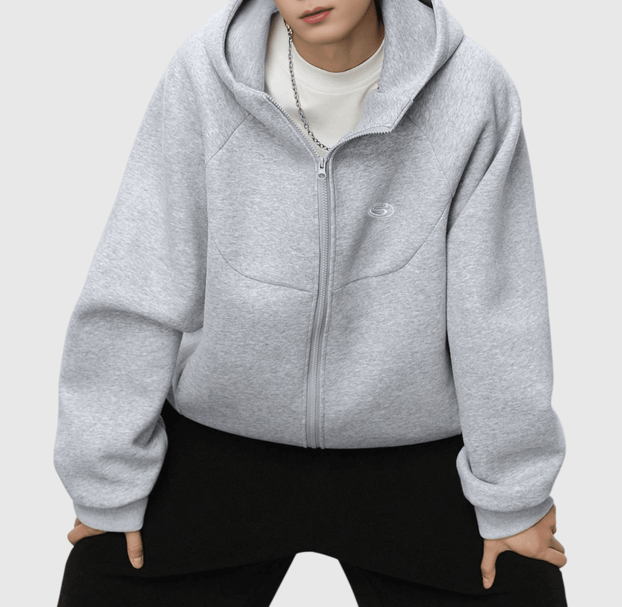 日系中身結構分割 BOXY 短版連帽衛衣外套 [SBO-1455]