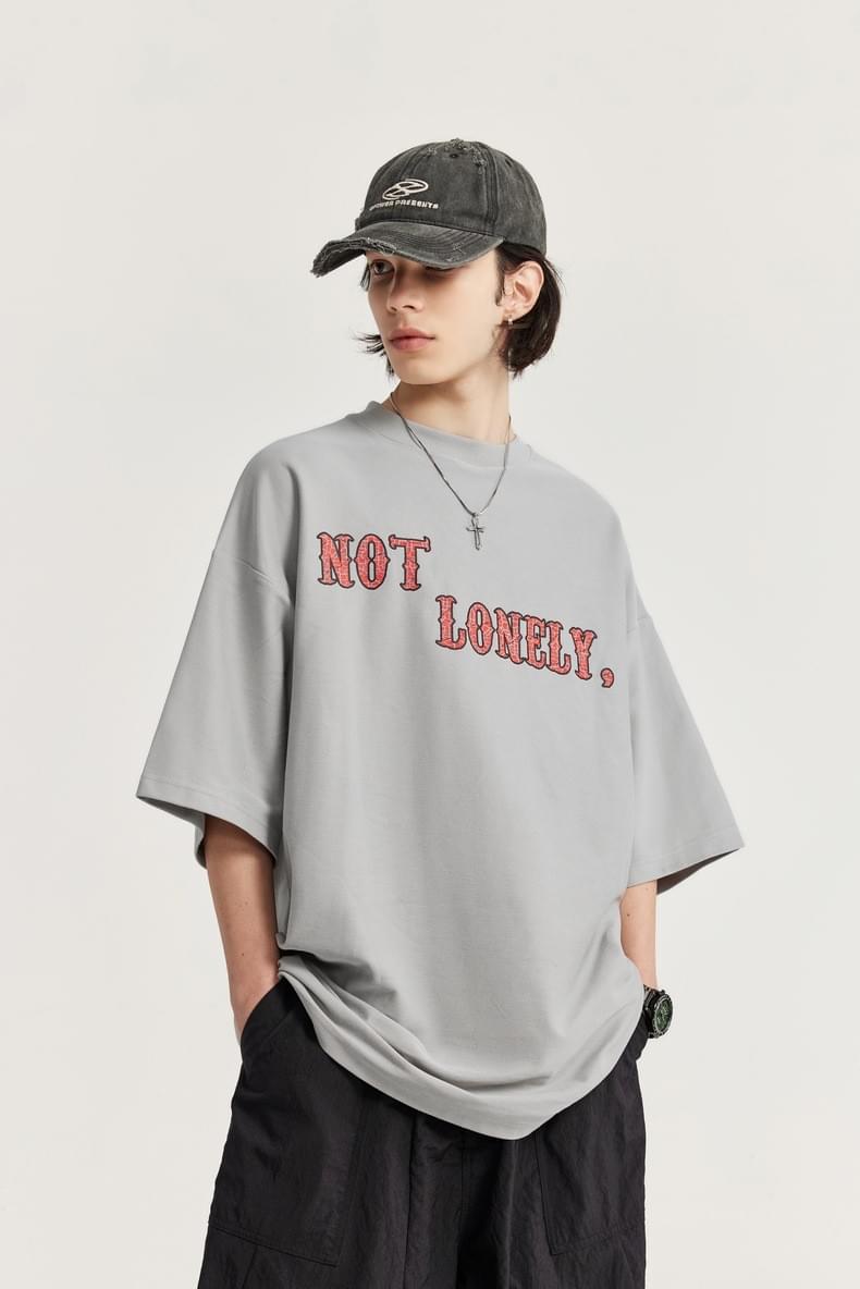 裂紋文字印燙 純棉短袖 T-Shirt [CBT-1110]