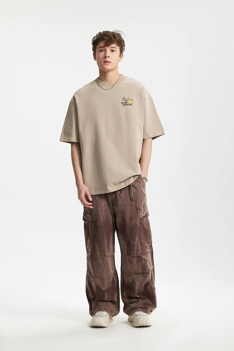戶外露營前後圖案印燙 純棉短袖 T-Shirt [CBT-1241]
