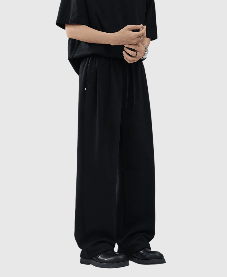 基礎闊腿直筒 透氣針織衛褲 [CBP-1033]