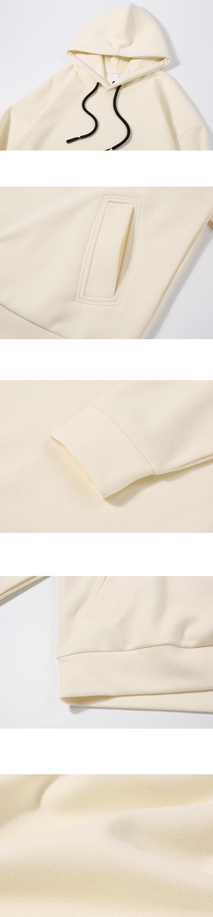 日系基礎簡約縫紉暗袋 350g 連帽長袖衛衣 [SBH-1383]