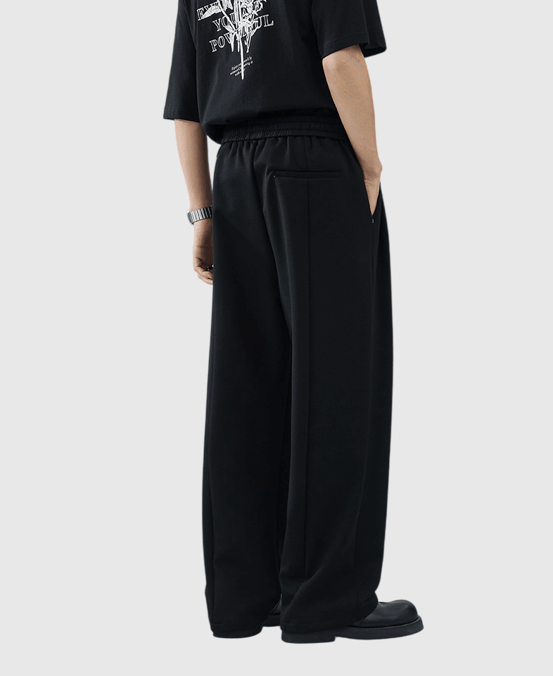 基礎闊腿直筒 透氣針織衛褲 [CBP-1033]