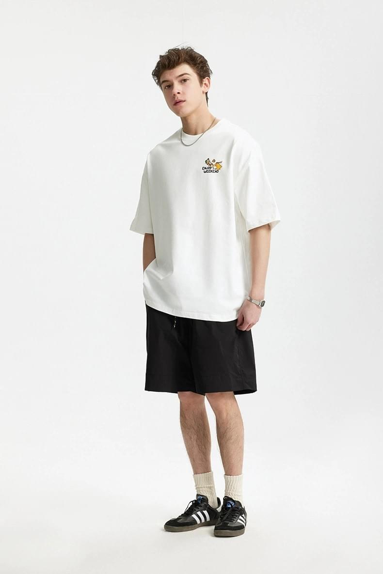 戶外露營前後圖案印燙 純棉短袖 T-Shirt [CBT-1241]