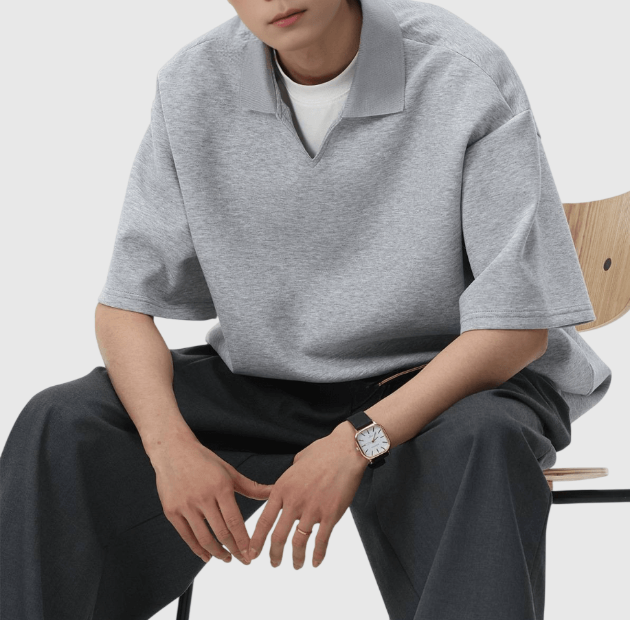 日系基礎針織領口設計  短袖 T-Shirt [SBT-1486]