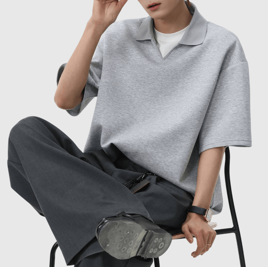 日系基礎針織領口設計  短袖 T-Shirt [SBT-1486]