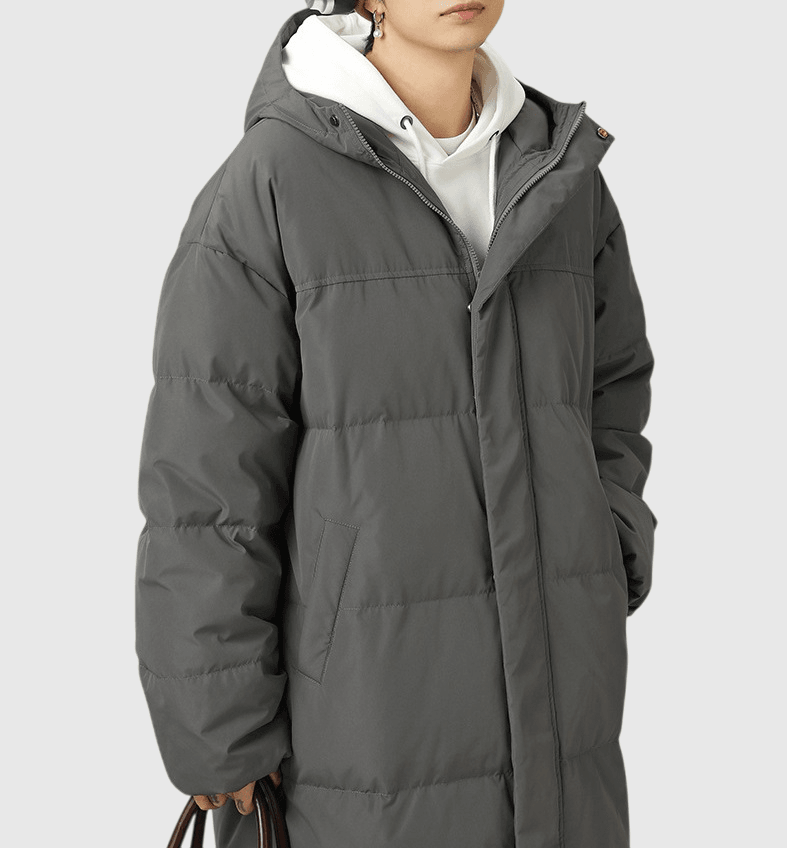 日系基礎純色 夾棉風褸長外套 [SBO-1343]