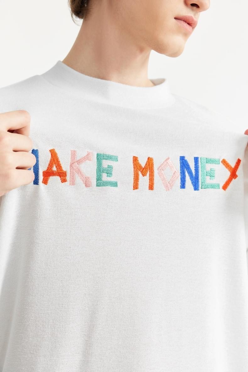 中身彩色文字設計刺繡 短袖T-Shirt [CBT-1060]