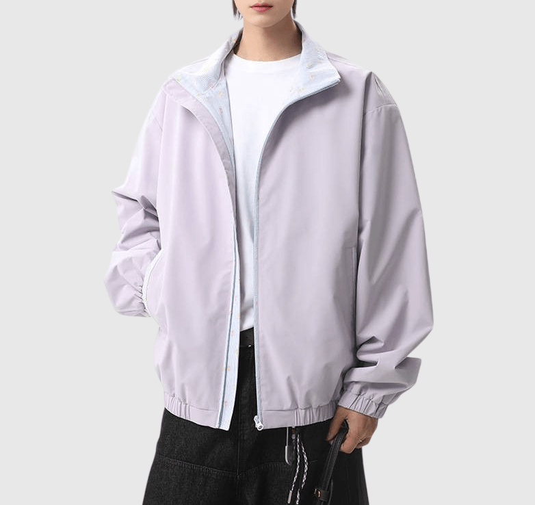 日系彩色細縫線內層撞色拼接 長袖風褸外套 [SBO-1504]