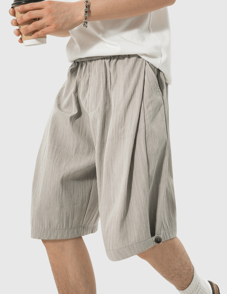 日系立體層次分割折疊 透氣垂感短褲 [SBST-1155]