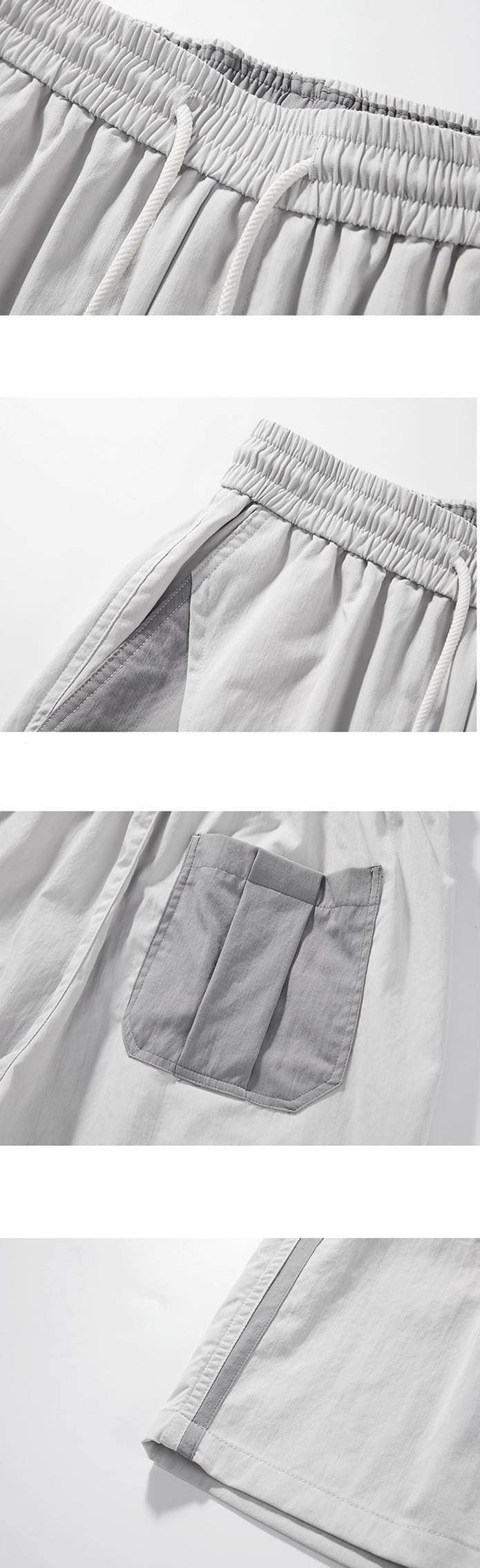 日系色系層次撞色拼布設計 透氣短褲 [SBST-1169]