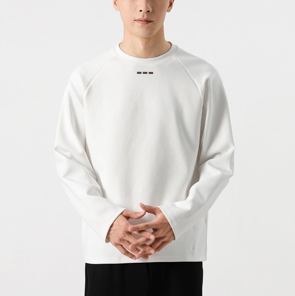 簡約立體細方塊圖案印燙 長袖 T-Shirt [CBT-1228]