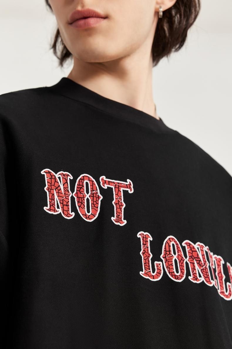裂紋文字印燙 純棉短袖 T-Shirt [CBT-1110]
