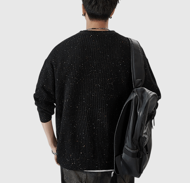 日系彩點紗 圓領針織毛衣 [SBK-1055]