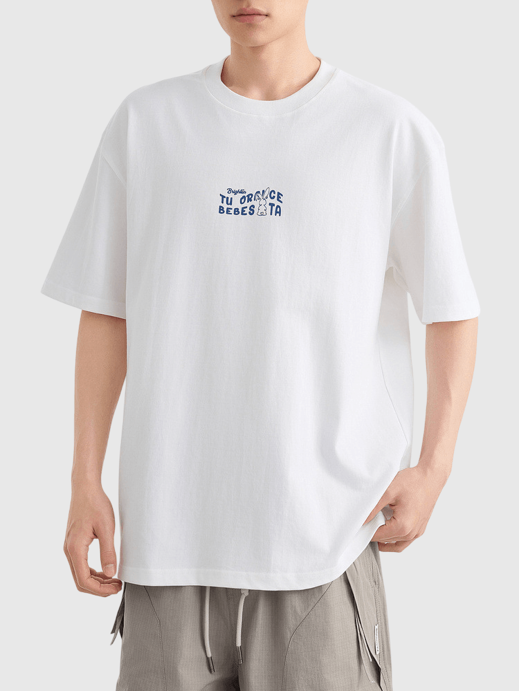 撞色文字圖案印燙設計 純棉短袖 T-Shirt [CBT-1289]