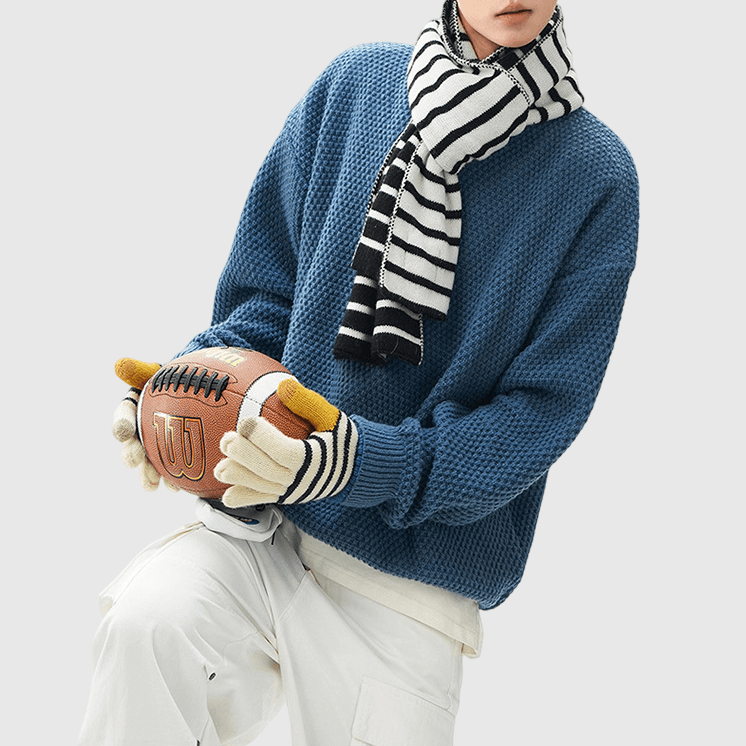 立體菠蘿紋理織布設計 圓領針織冷衫 [CBK-1036]