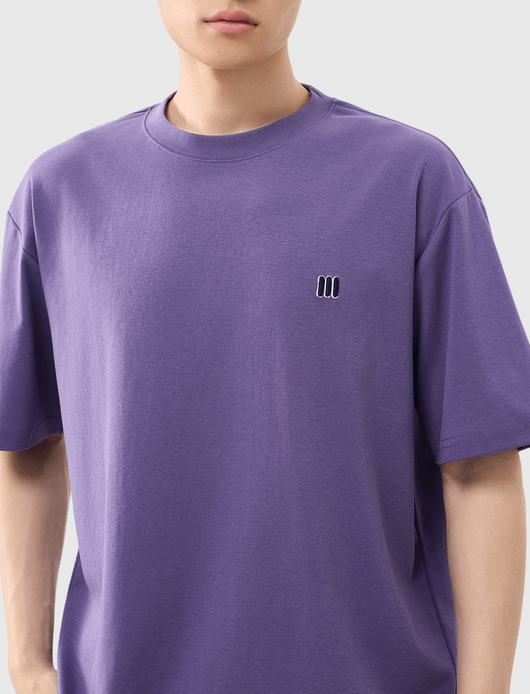 簡約垂直符號刺繡設計 短袖 T-Shirt [CBT-1306]