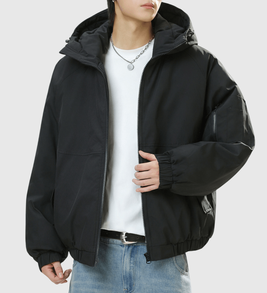 可拆式毛領領口設計 夾棉長袖外套 [SBO-1487]