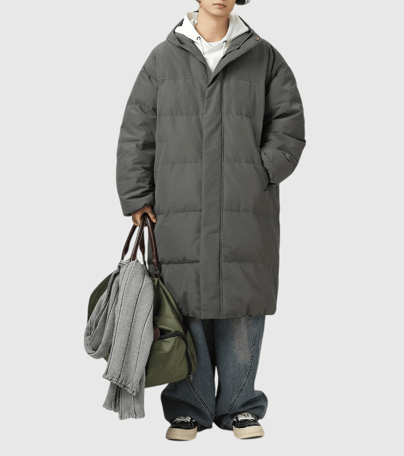 日系基礎純色 夾棉風褸長外套 [SBO-1343]