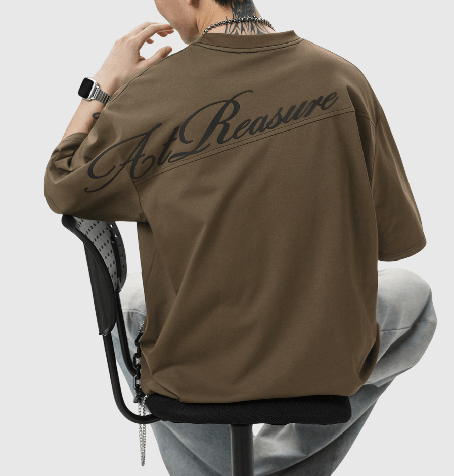 後背分割縫線設計立體大文字印燙 純棉短袖 T-Shirt [SBT-1501]