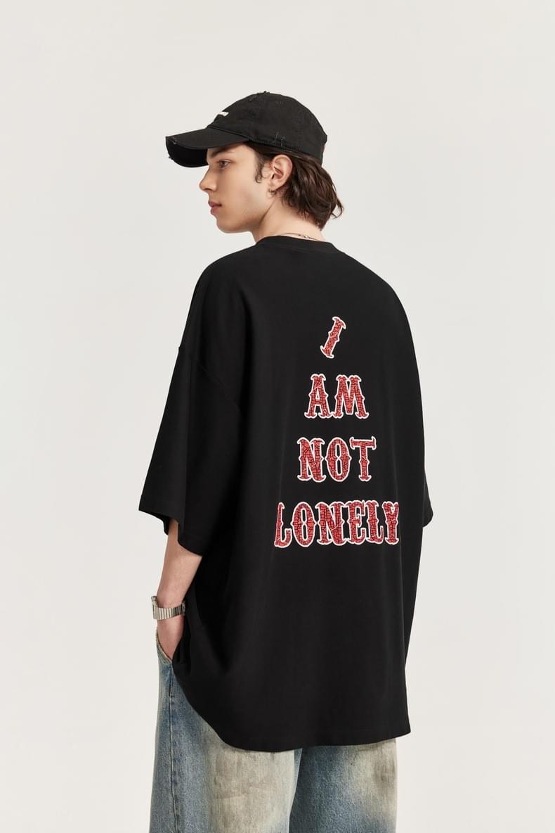 裂紋文字印燙 純棉短袖 T-Shirt [CBT-1110]