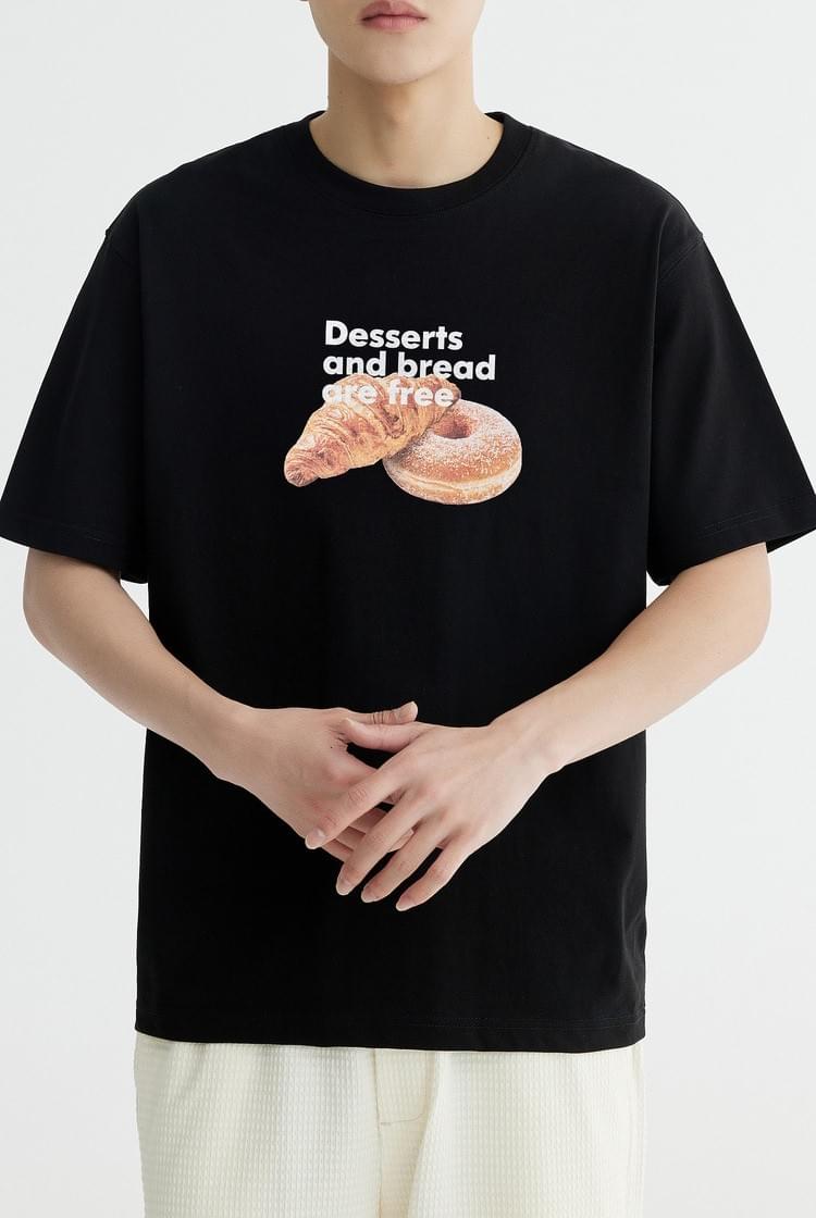 麵包圖案文字印燙設計 短袖 T-Shirt [CBT-1581]
