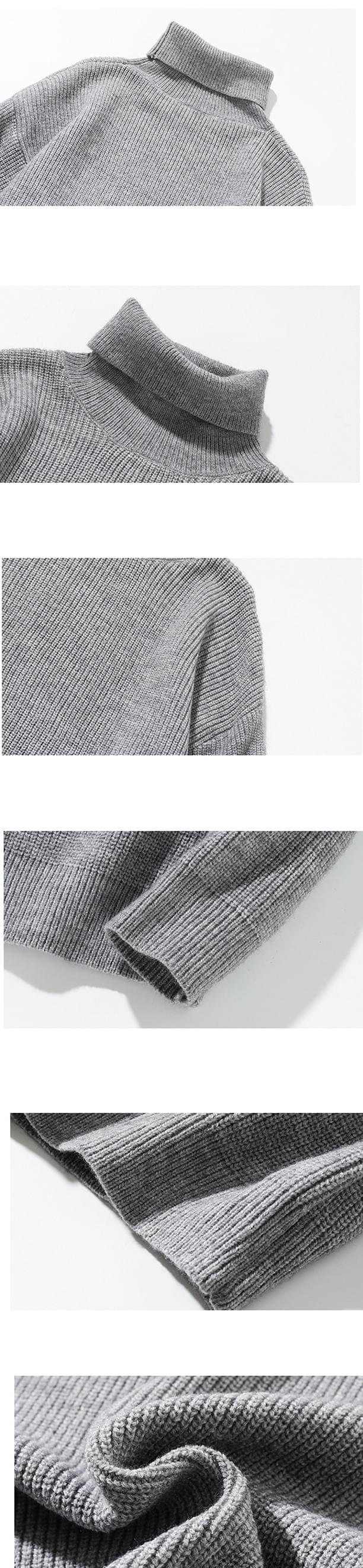 基礎編織紋理設計 高領針織冷衫 [CBK-1043]