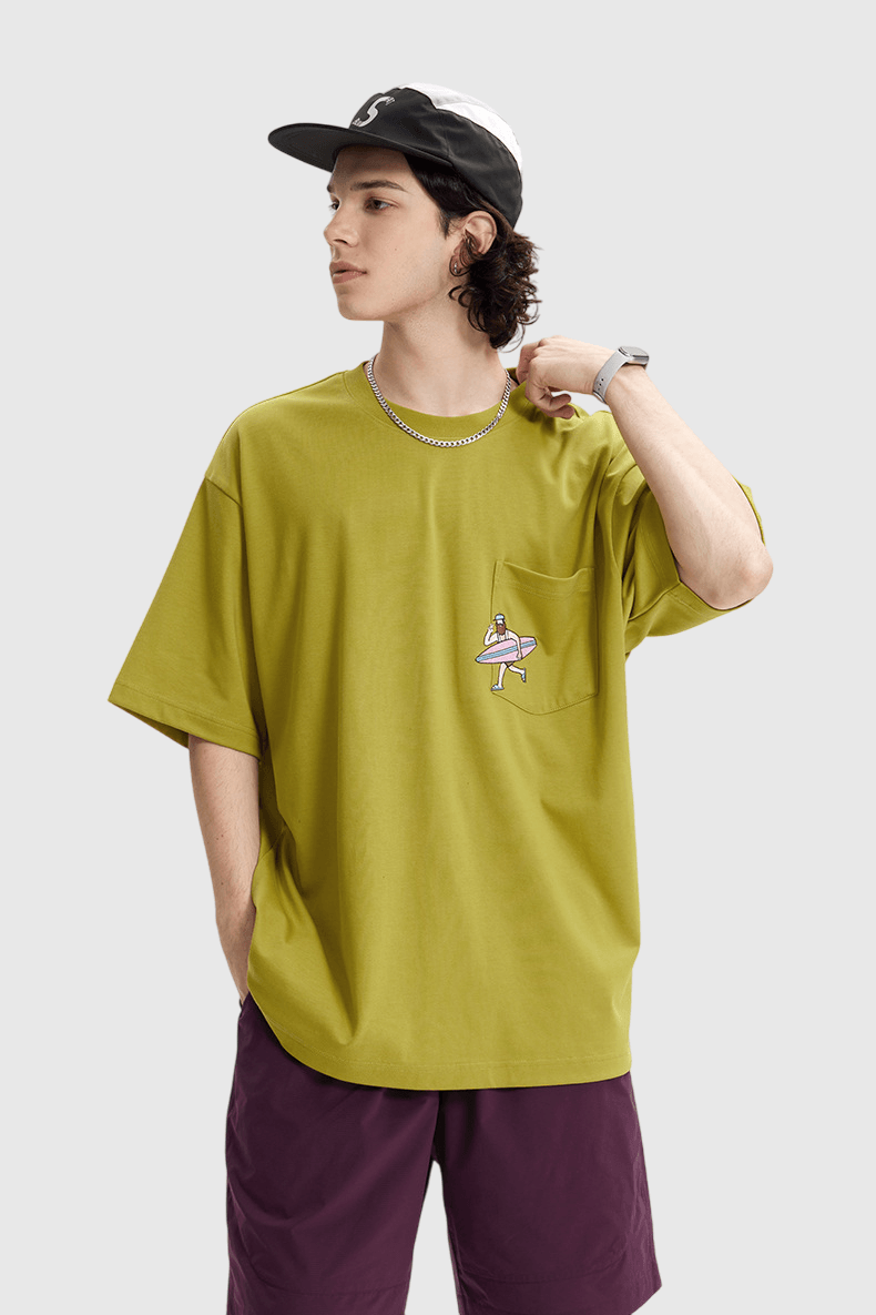 戶外運動圖案刺繡 短袖 T-Shirt [CBT-1268]