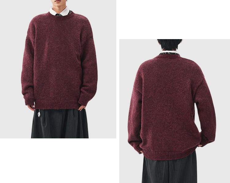 混色紗線編織設計 圓領針織冷衫 [CBK-1035]