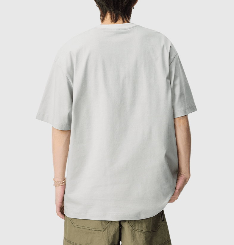 色系層次線條潦草文字刺繡設計 短袖 T-Shirt [SBT-1564]