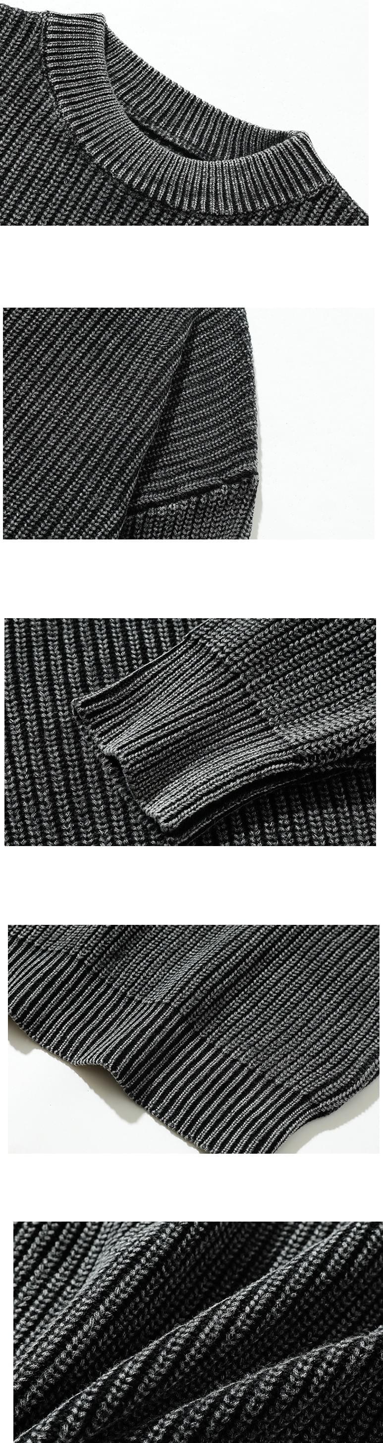 輕水洗立體紋理織布設計 純棉圓領針織冷衫 [CBK-1037]