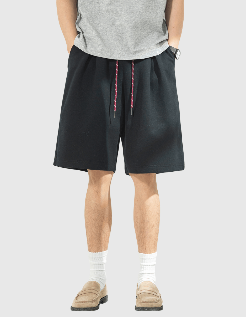 日系基礎褶皺拼色鬆緊繩設計 棉衛短褲 [SBST-1152]