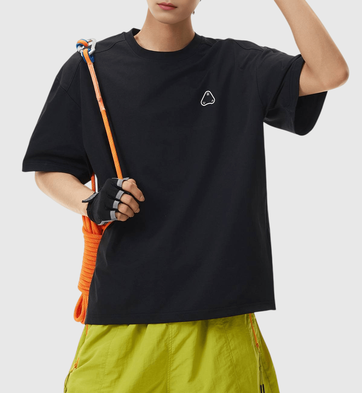 戶外層次色系山峰圖案印燙 涼感透氣短袖 T-Shirt [SBT-1554]