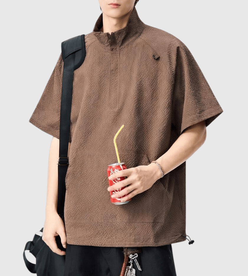 山系戶外半拉鍊設計 機能透氣短袖 T-Shirt [SBT-1545]