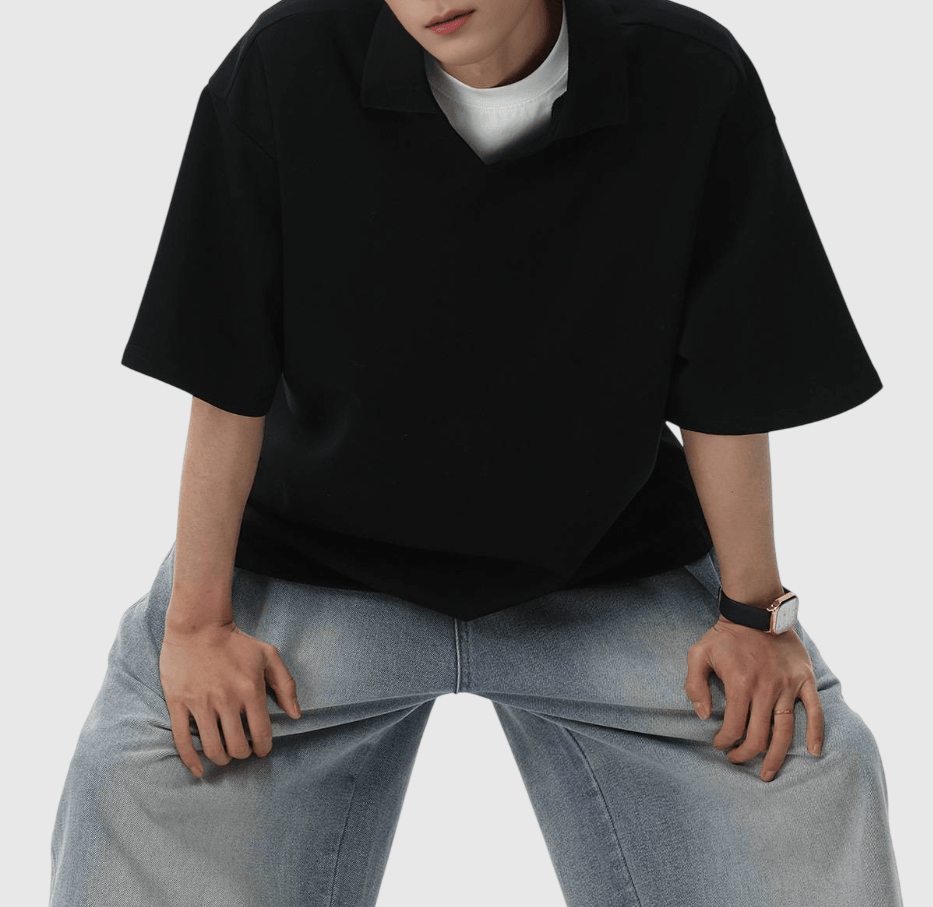 日系基礎針織領口設計  短袖 T-Shirt [SBT-1486]