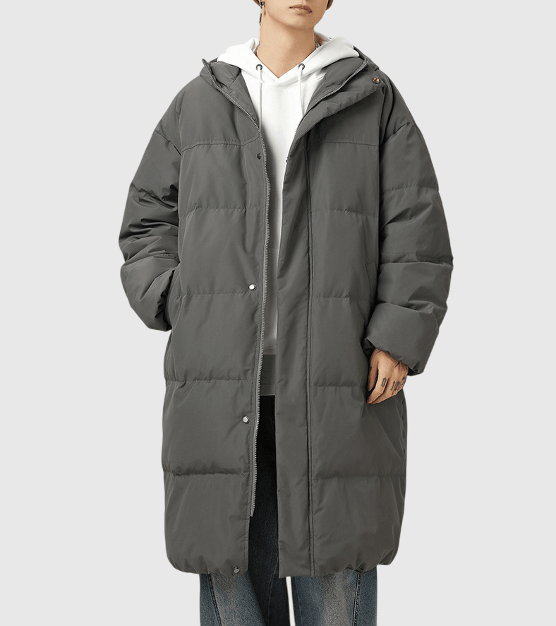 日系基礎純色 夾棉風褸長外套 [SBO-1343]