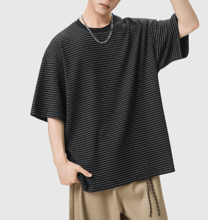 日系基礎橫間條紋 透氣短袖 T-Shirt [SBT-1521]