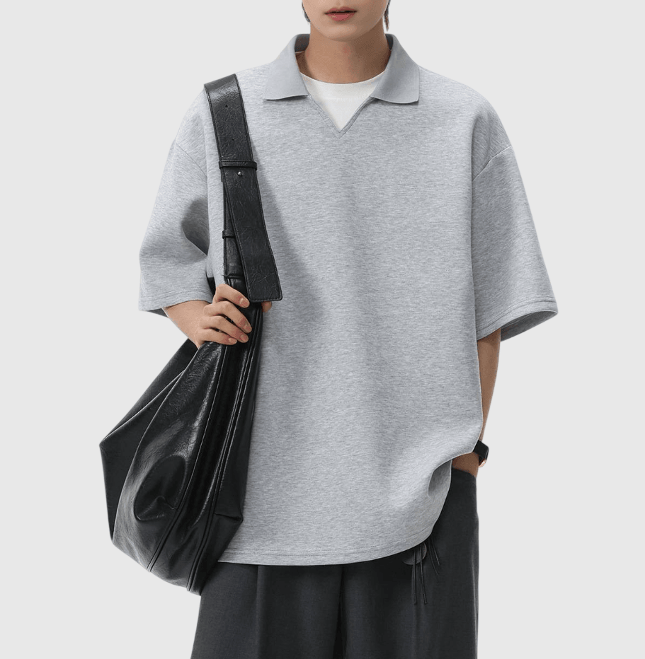 日系基礎針織領口設計  短袖 T-Shirt [SBT-1486]