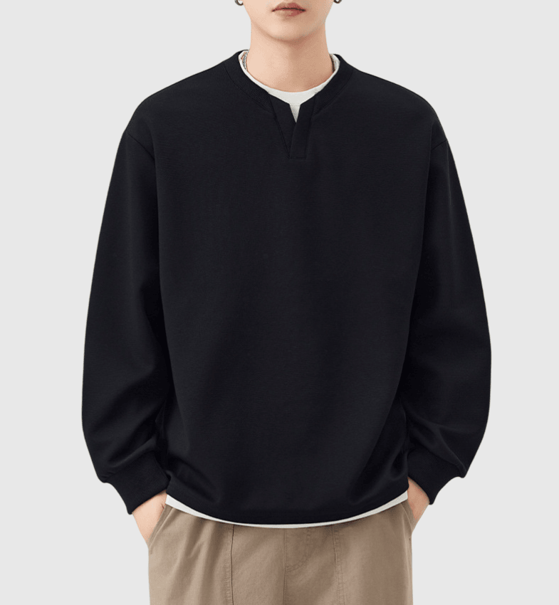 日系基礎假兩件式設計 長袖 T-Shirt [SBT-1470]