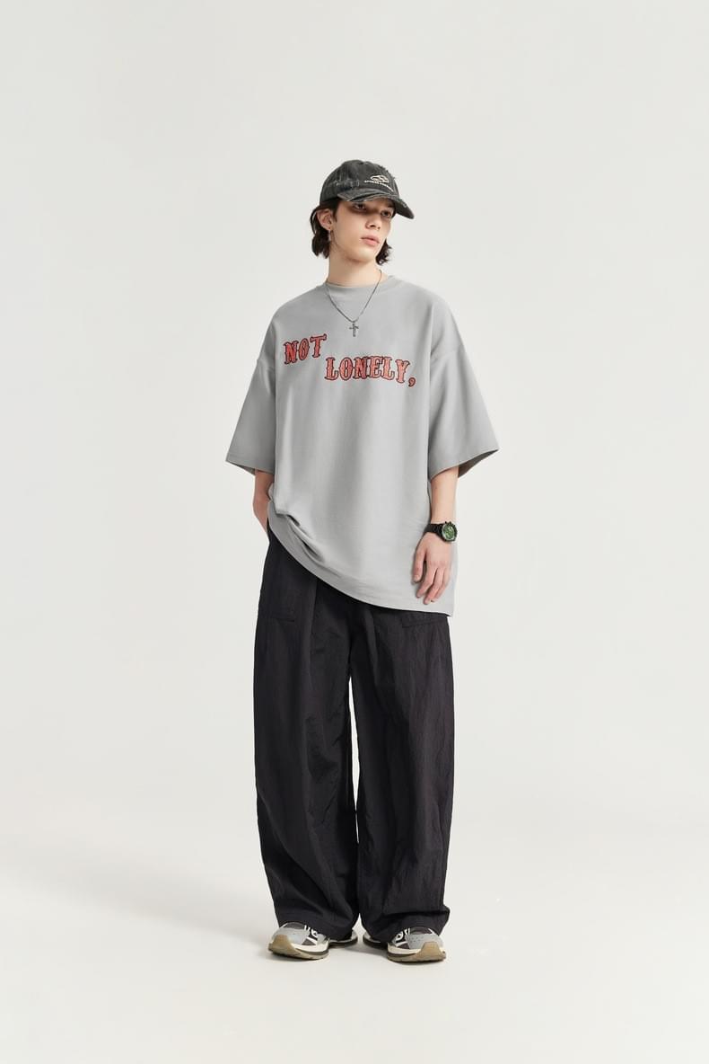 裂紋文字印燙 純棉短袖 T-Shirt [CBT-1110]