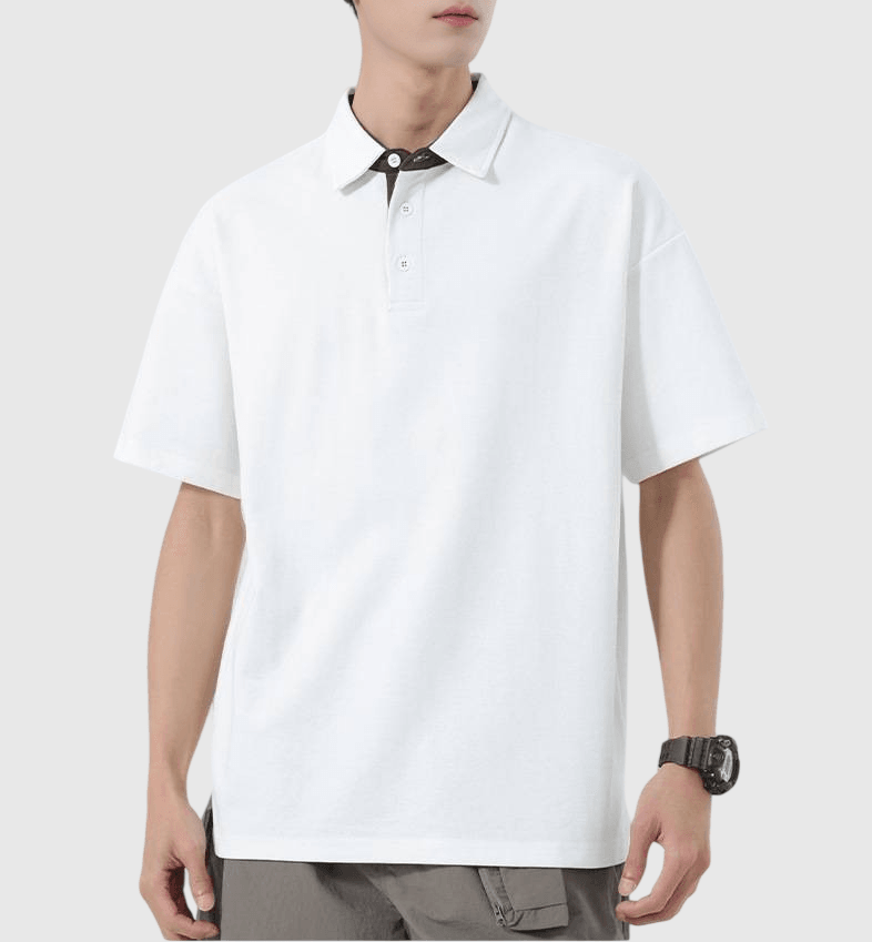 日系領口小撞色設計 短袖 POLO T-Shirt [SBT-1489]
