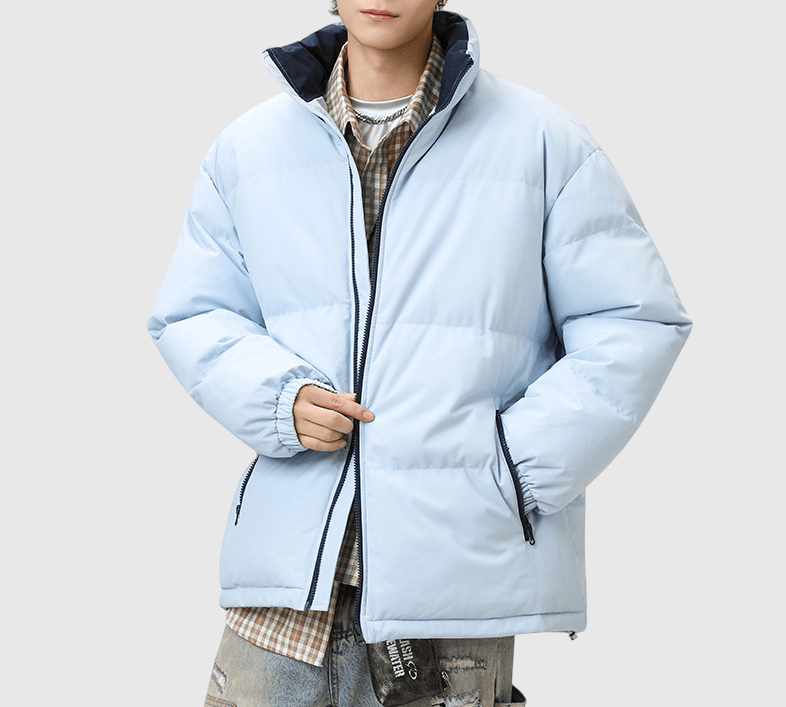 日系基礎內層領口撞色設計 夾棉長袖外套 [SBO-1488]