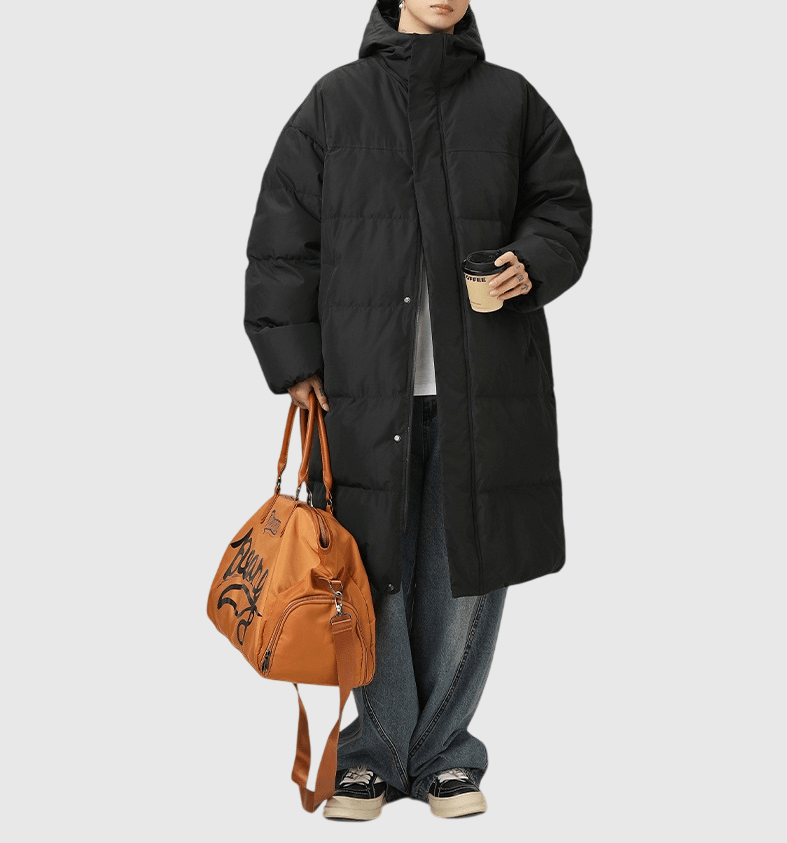 日系基礎純色 夾棉風褸長外套 [SBO-1343]