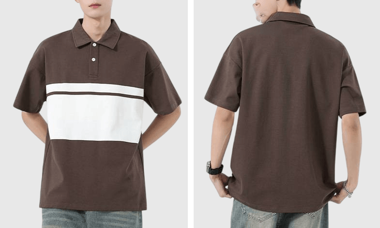 復古中身撞色色織工藝  短袖 POLO T-Shirt [SBT-1490]