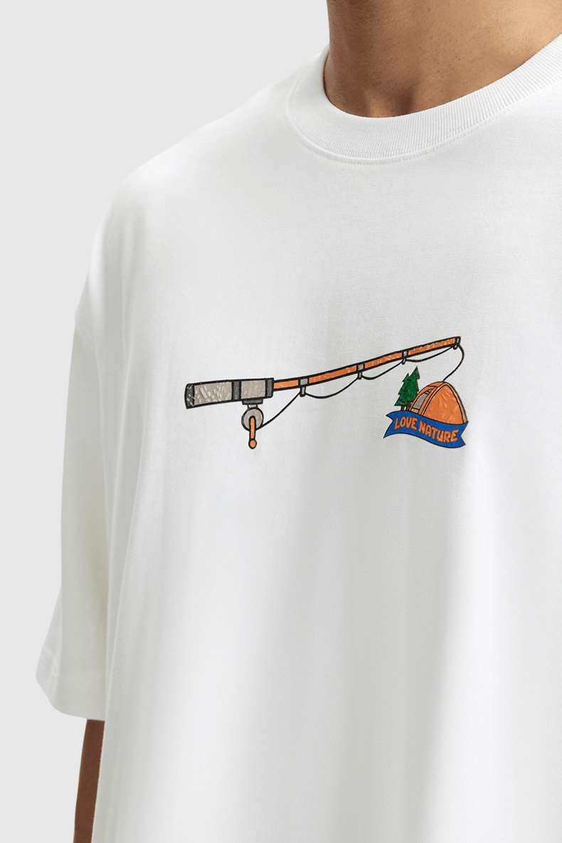 戶外釣魚裝備圖案文字印燙 短袖 T-Shirt [CBT-1273]