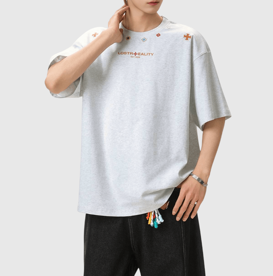 復古民族風細圖案刺繡編織 純棉短袖 T-Shirt [SBT-1482]