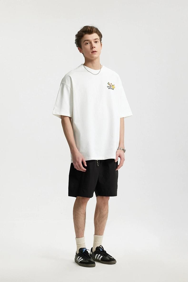 戶外露營前後圖案印燙 純棉短袖 T-Shirt [CBT-1241]