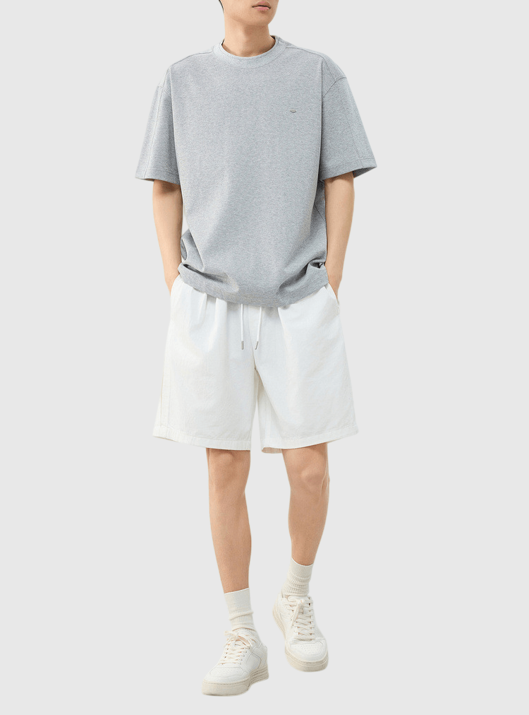 仿牛仔布紗織設計 短袖 T-Shirt [CBT-1572]