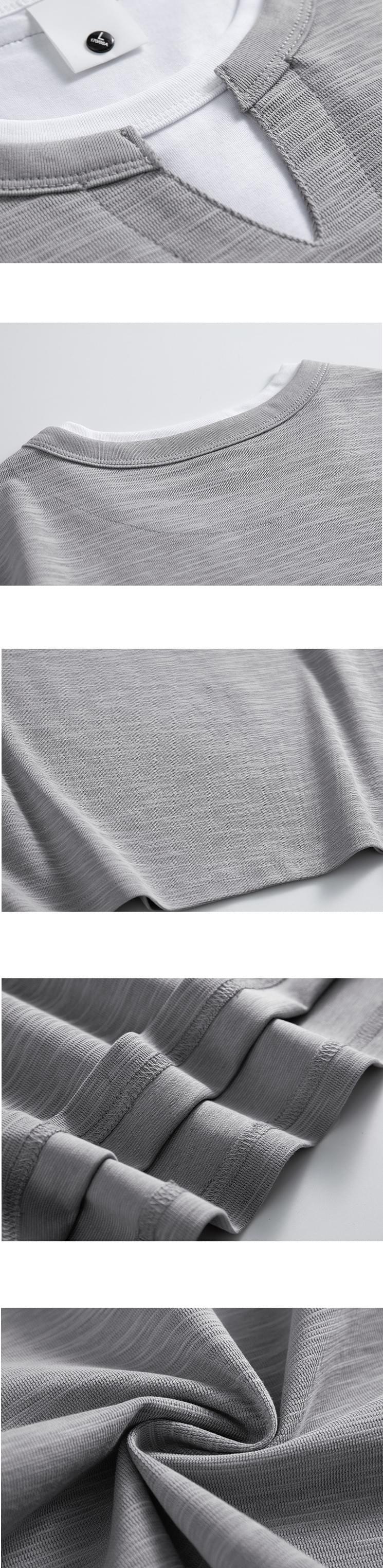 日系基礎層次假兩件式設計 天竺棉短袖 T-Shirt [SBT-1493]