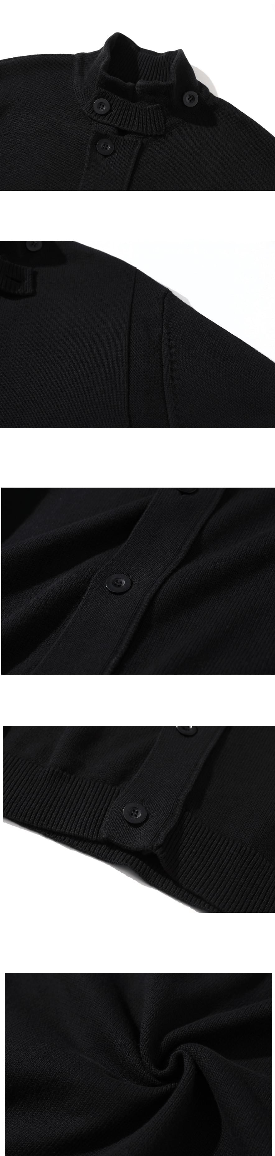 日系基礎鈕扣 針織半領開胸外套 [SBO-1465]