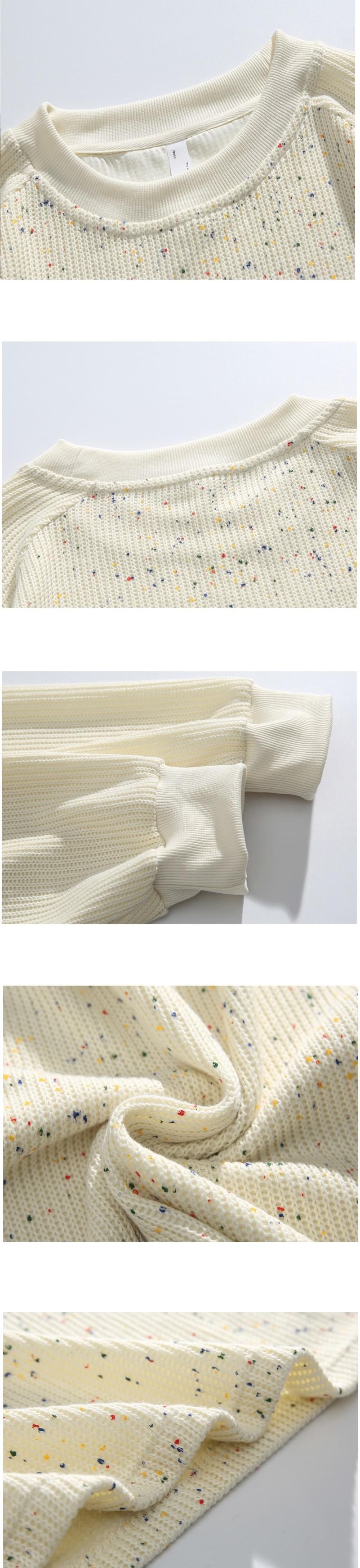 日系彩點紗紋理編織 長袖 T-Shirt [SBT-1472]